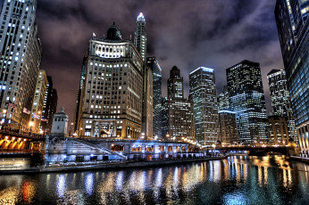 обоя chicago, города, Чикаго, сша, ночной, город