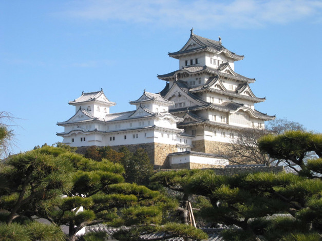 Обои картинки фото himeji, castle, города, замки, Японии, 17-й, век, Япония, замок