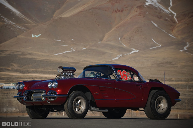 Обои картинки фото 1961, chevrolet, big, john, mazmanian, corvette, drag, racing, car, автомобили, hotrod, dragster