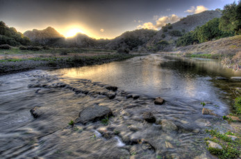 Картинка california malibu природа восходы закаты закат река горы