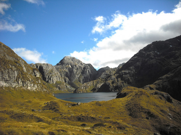 Обои картинки фото fiordland, national, park, новая, зеландия, природа, горы, озеро