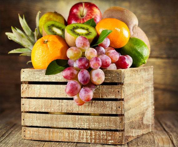 Обои картинки фото еда, фрукты,  ягоды, плоды, ящик