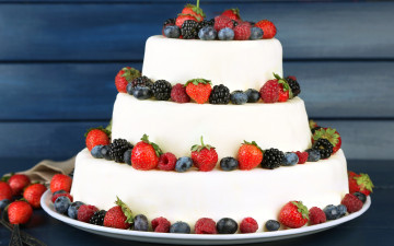 Картинка еда торты сладкое десерт dessert sweet cake berries крем ежевика малина клубника ягоды торт выпечка черника