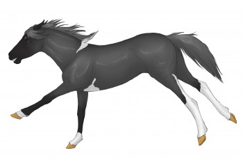Картинка рисованное животные +лошади лошадь