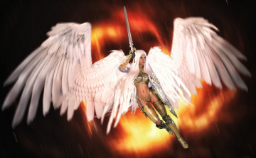 Картинка 3д+графика ангел+ angel ангел девушка взгляд фон