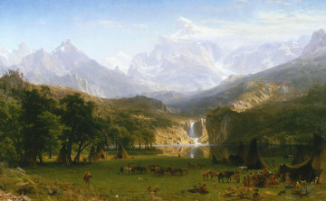 Картинка рисованное живопись пик лендера альберт бирштадт скалистые горы пейзаж картина