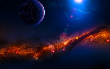 Картинка космос арт галактика звезды вселенная планета
