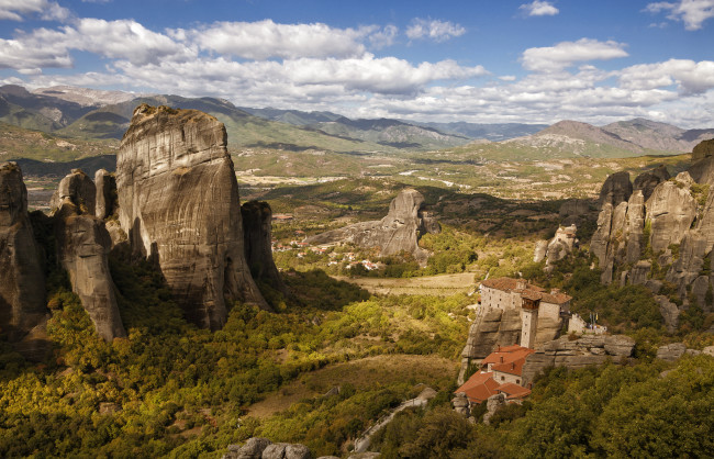 Обои картинки фото eastern orthodox monasteries in greece, города, - пейзажи, горы