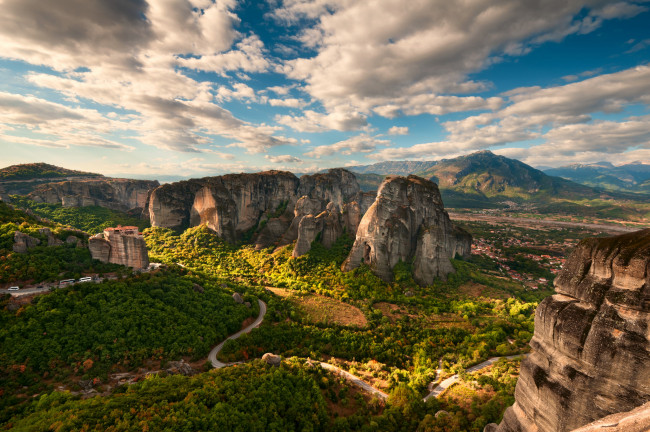 Обои картинки фото eastern orthodox monasteries in greece, города, - пейзажи, горы