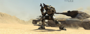 Картинка видео+игры halo+2 оружие броня горы солдат пустыня танк