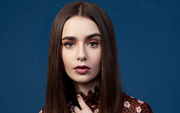 Картинка девушки lily+collins портрет