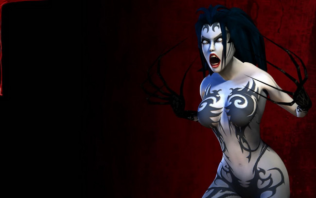 Обои картинки фото видео игры, bloodrayne 2, девушка, монстр, когти