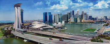 обоя города, сингапур , сингапур, панорама
