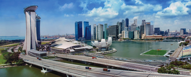 Обои картинки фото города, сингапур , сингапур, панорама
