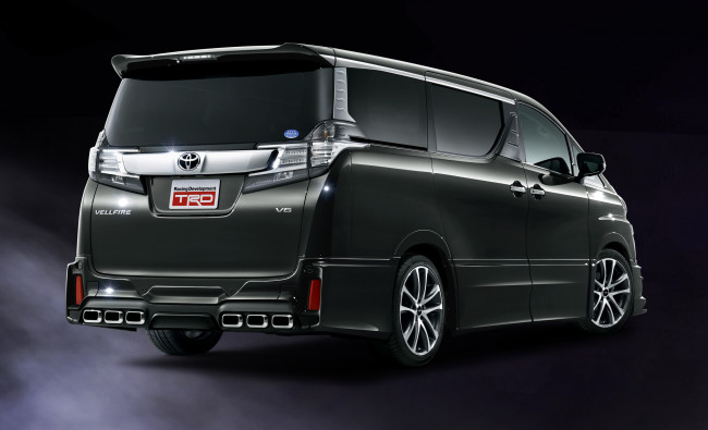 Обои картинки фото автомобили, toyota, темный, 2015г, vellfire, trd