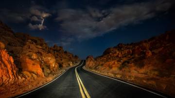 Картинка природа дороги горы дорога ночь