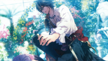 Картинка аниме wand+of+fortune art kageru usuba reine des fleurs visual novel leon оранжерея цветы рубашка руки погоны эполеты