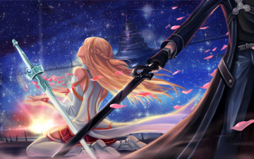 Картинка аниме sword+art+online кирито асуна
