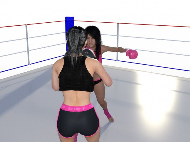 Обои картинки фото 3д графика, спорт , sport, бокс, фон, взгляд, девушки