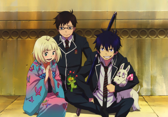 Обои картинки фото аниме, ao no exorcist, синий, экзорцист