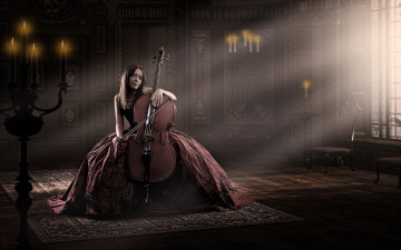 Картинка музыка -другое взгляд девушка виолончель зал