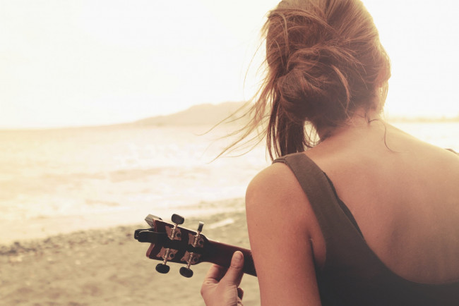 Обои картинки фото музыка, -другое, девушка, гитара