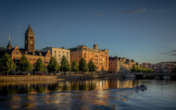 Картинка norrkoping +sweden города -+улицы +площади +набережные швеция городской вид вечер шведский город норрчепинг