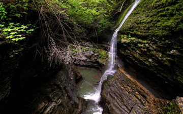 Картинка природа водопады вода поток скалы