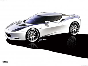 обоя lotus, evora, 2010, автомобили, рисованные