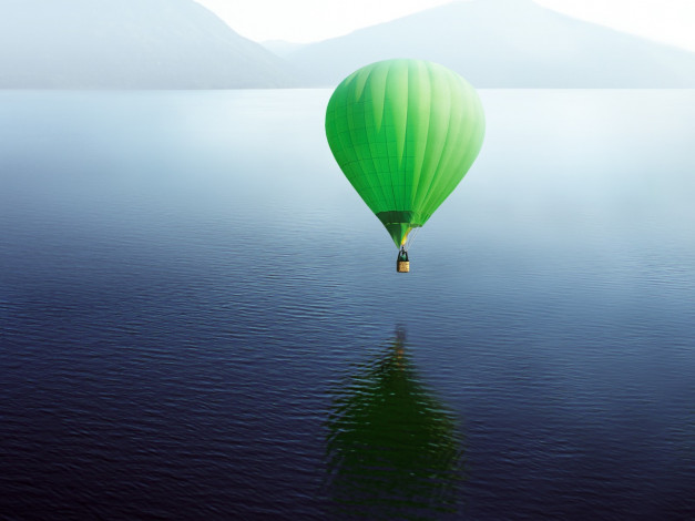 Обои картинки фото авиация, воздушные, шары, шар, вода