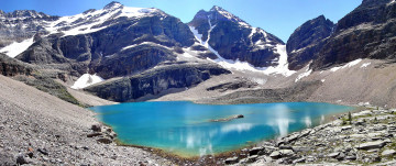 Картинка lake oesa yoho national park природа реки озера горы снег озеро камни красота