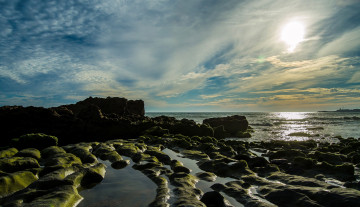 Картинка природа побережье океан берег камни тучи
