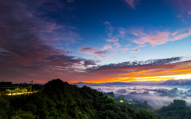 Обои картинки фото taiwan, природа, восходы, закаты, закат, облака, тайвань
