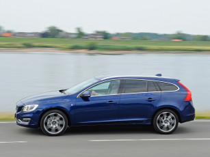 обоя автомобили, volvo, 2014г, ocean, race, v60, синий