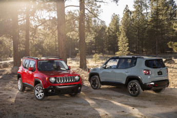 Картинка 2015+jeep+renegade автомобили jeep renegade серый красный металлик лес