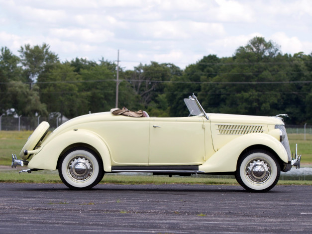 Обои картинки фото автомобили, классика, 1936г, ford, v8, deluxe, roadster, светлый