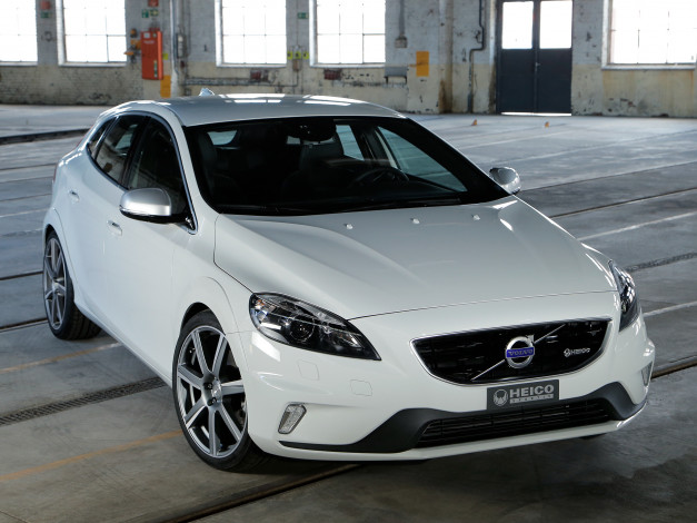 Обои картинки фото автомобили, volvo, v40, светлый, sportiv, heico, 2014г, r-design