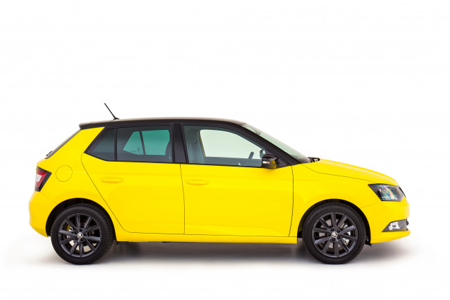 Обои картинки фото автомобили, skoda, желтый, au-spec, fabia, 2015г, nj