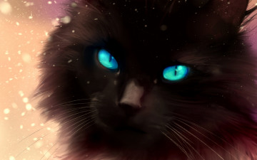 Картинка рисованное животные +коты снежинки кот голова