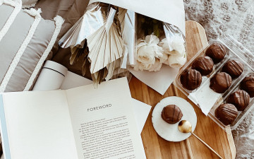 Картинка еда конфеты +шоколад +мармелад +сладости книга шоколадные цветы