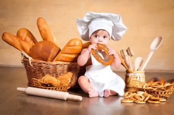 Картинка разное дети ребенок колпак хлеб скалка