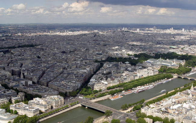 Обои картинки фото sight, from, the, eiffel, города, париж, франция