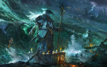 Картинка фэнтези маги море шторм