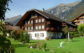 Картинка швейцария берн бриенц города здания дома дом горы