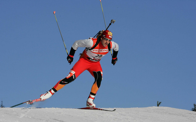 Обои картинки фото christoph, sumann, спорт, лыжный, биатлон, гонка