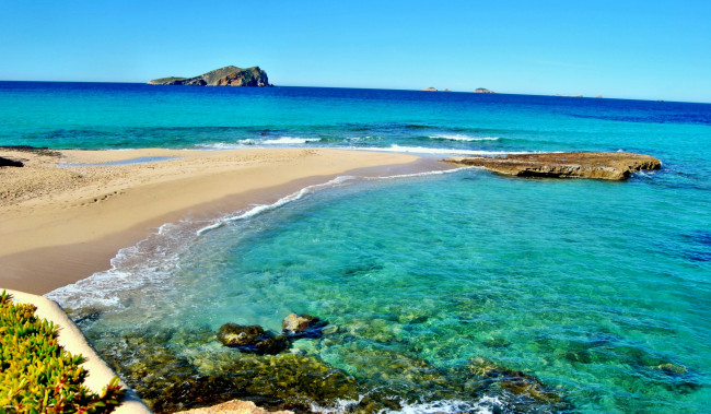 Обои картинки фото playas, de, comte, isla, del, esparto, природа, побережье, острова, море, песок, камни, коса