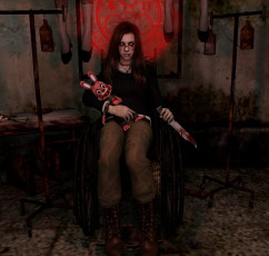 Картинка shattered++reality 3д+графика фантазия+ fantasy кровь девушка кукла нож