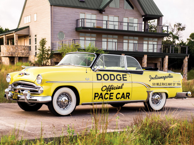 Обои картинки фото автомобили, dodge, 500, indy, convertible, royal, 1954г, pace, car, в53-3