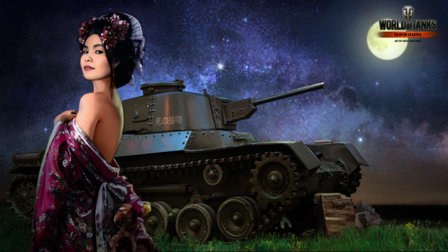 Обои картинки фото видео игры, мир танков , world of tanks, симулятор, tanks, action, of, world, девушка, арт