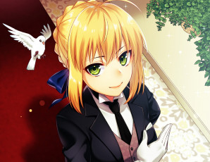 обоя аниме, fate, stay night, saber